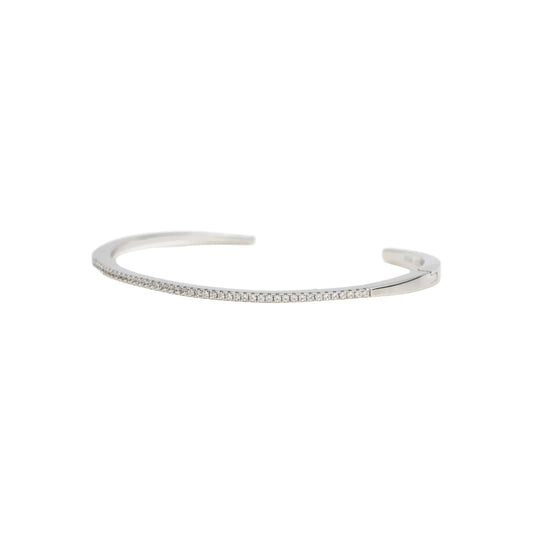 Polsera esclava de plata disseny slim circonites