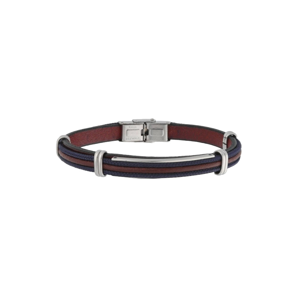 Polsera pell i acer - 84BA1422-A 