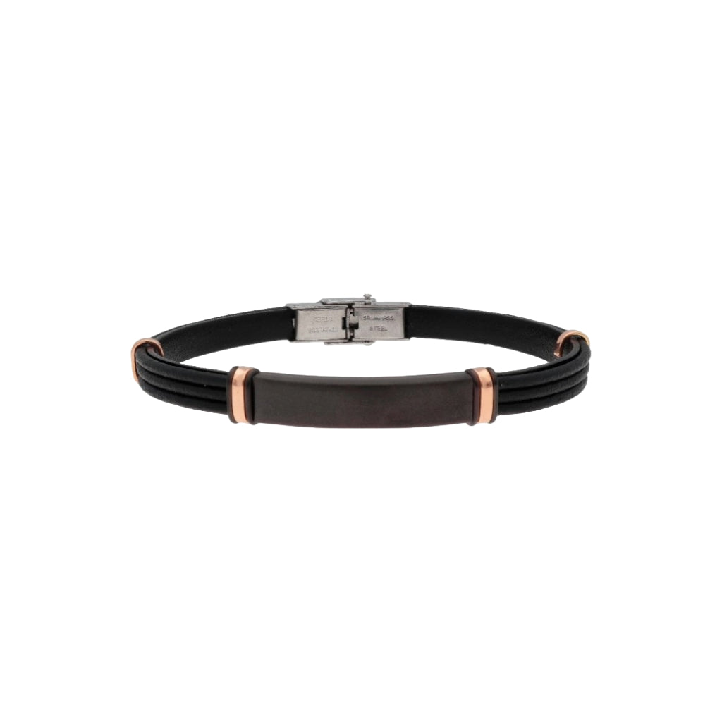 Polsera pell i acer - MTC018BR-R 