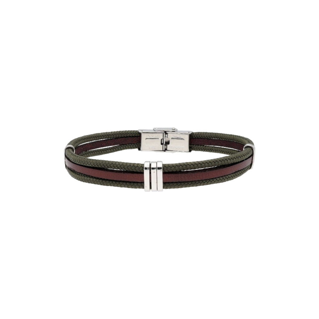 Polsera pell, corda nàutika i acer - 84BA1373