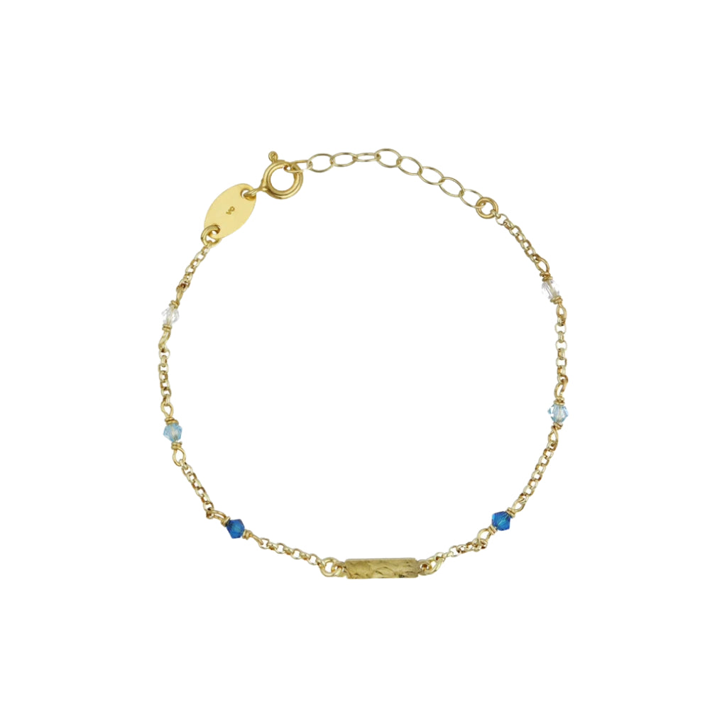 Polsera rectangle vidre a Plata bany Or d'Anya