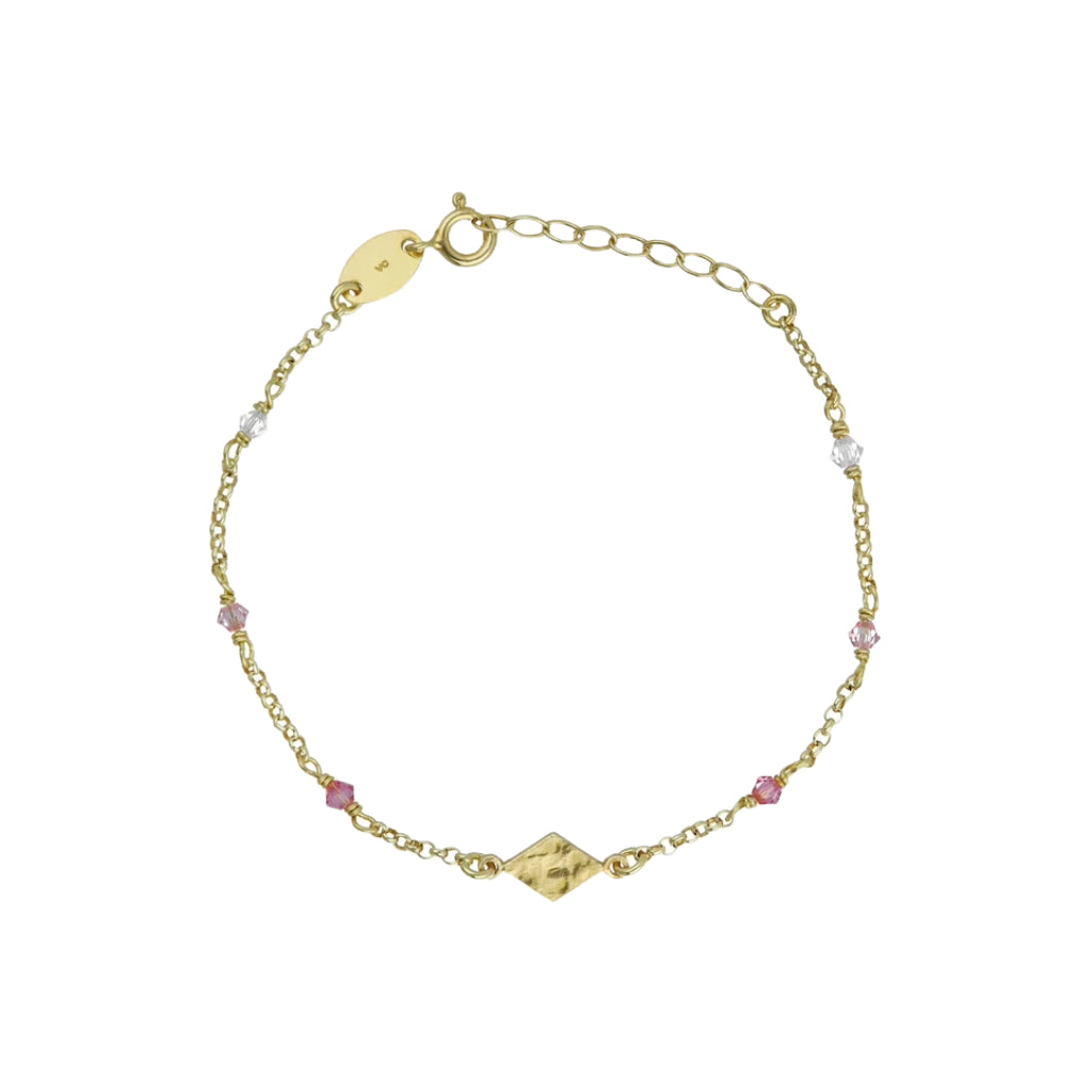 Polsera rectangle vidre a Plata bany Or d'Anya