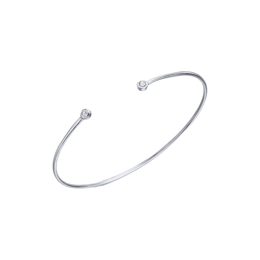 BRAÇALET TORQUES OR BLANC I DIAMANTS