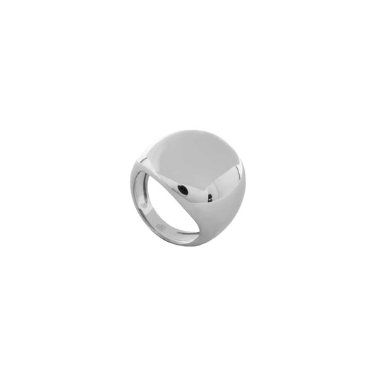 Large plain silver rings with round design