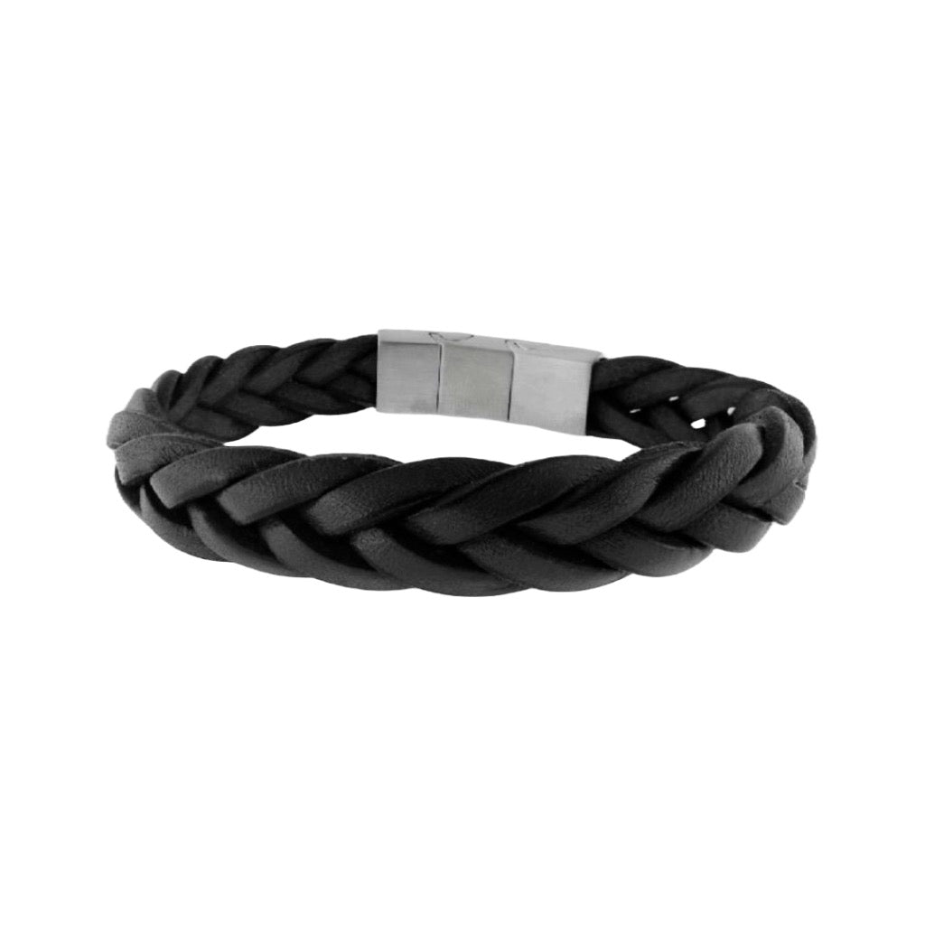 Steel and leather bracelet - 84BA1185-N 