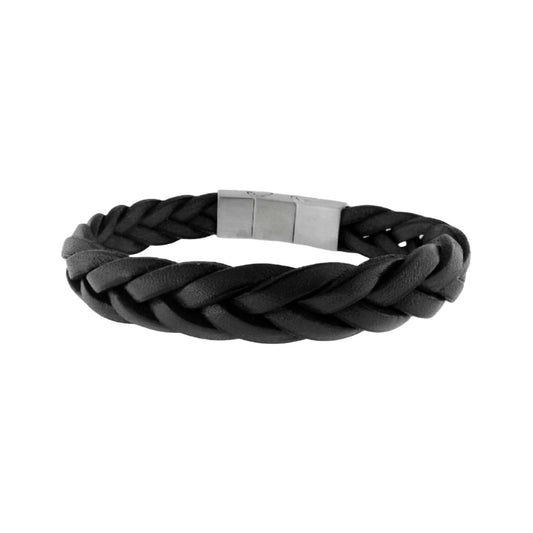 Steel and leather bracelet - 84BA1185-N 