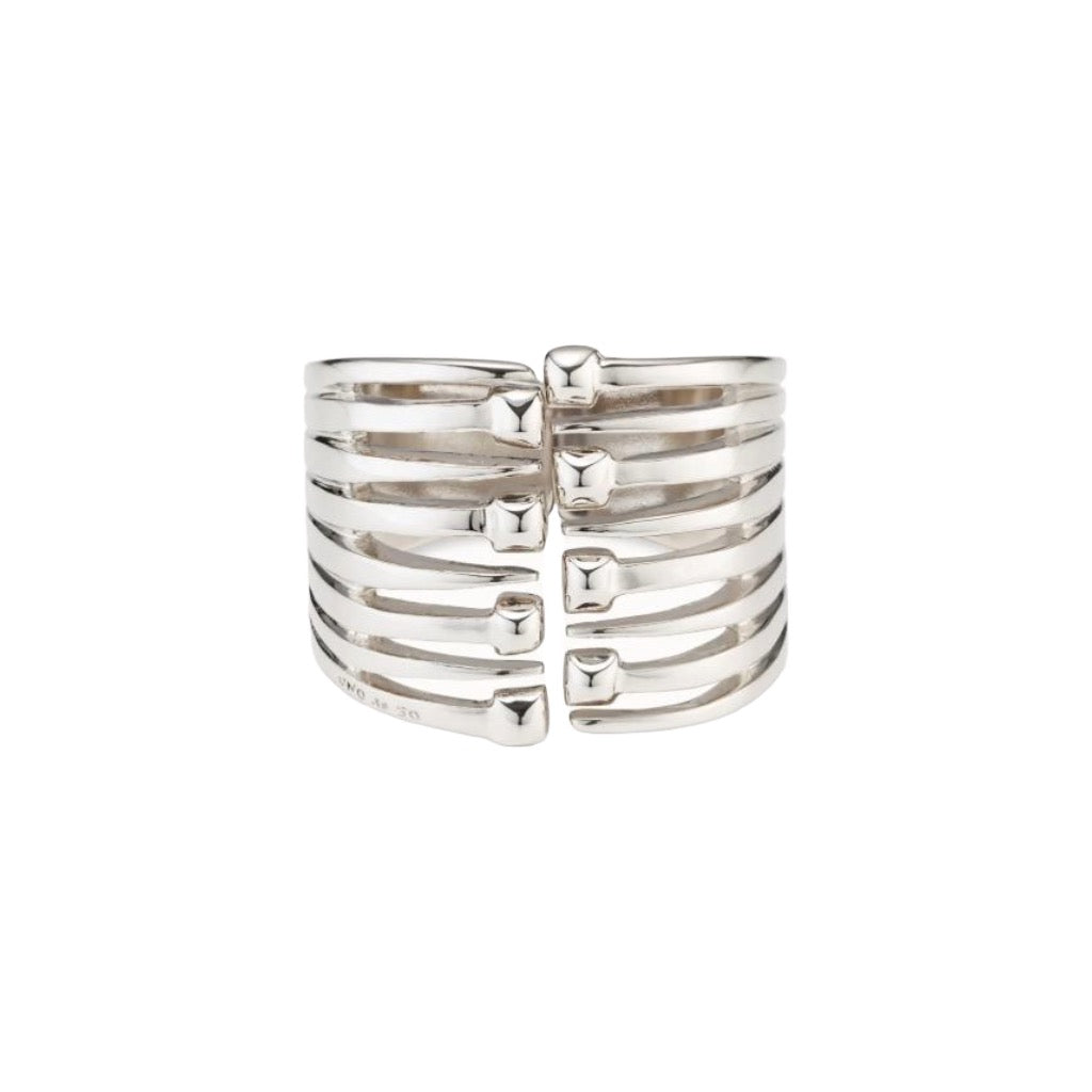 Sterling silver plated bracelet with multiple nail heads