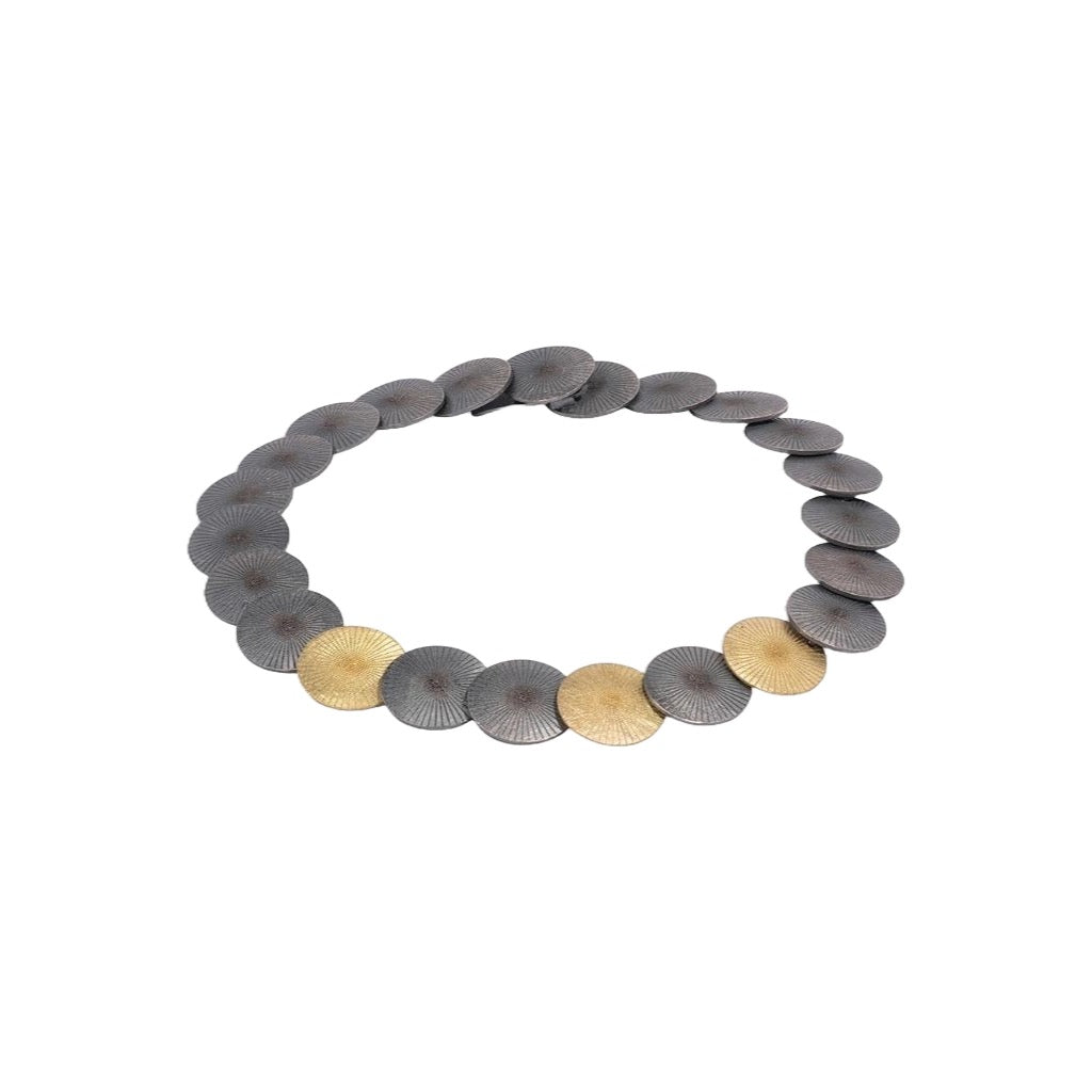 Bracelet gold and silver Samurai 19cm