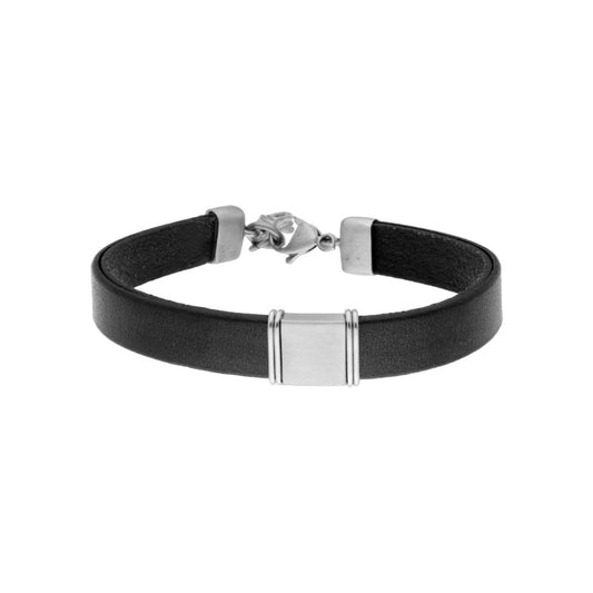 Steel and leather bracelet - 84BA1557-N 