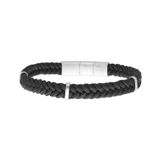 Steel and nautical rope bracelet - NTK037BR-N 