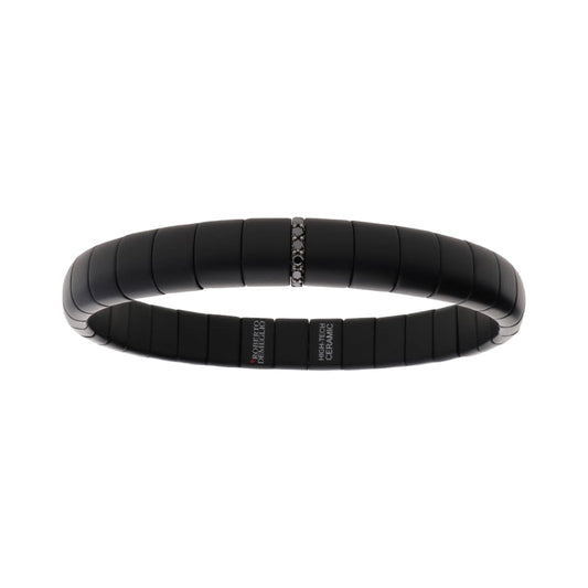 Black ceramic bracelet with gold and diamonds
