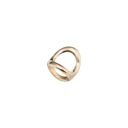 Anell banyat en or 18k amb oval central gran