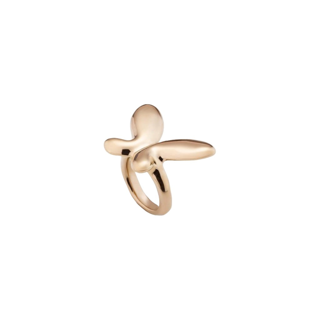 Anillo bañado en oro de 18K con forma de mariposa mediana