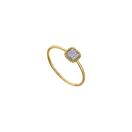 ANELL PERLE QUADRAT OR &amp; DIAMANTS