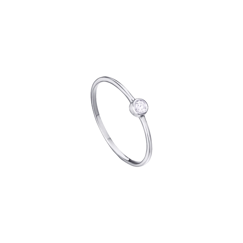 ANELL SOLITARI OR BLANC DIAMANT