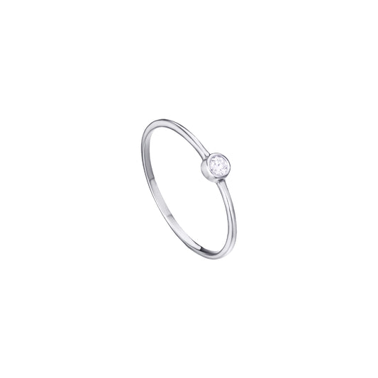 ANELL SOLITARI OR BLANC DIAMANT