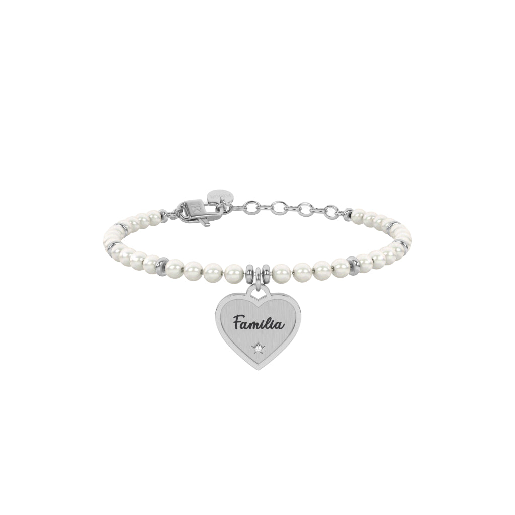 Pearl bracelet with heart pendant for family Heart | family
