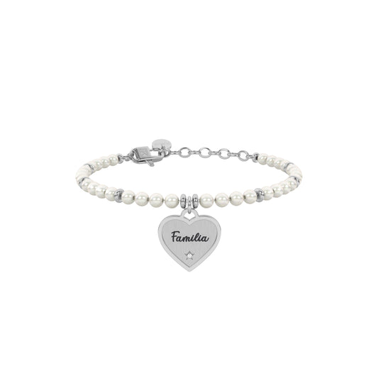 Pearl bracelet with heart pendant for family Heart | family