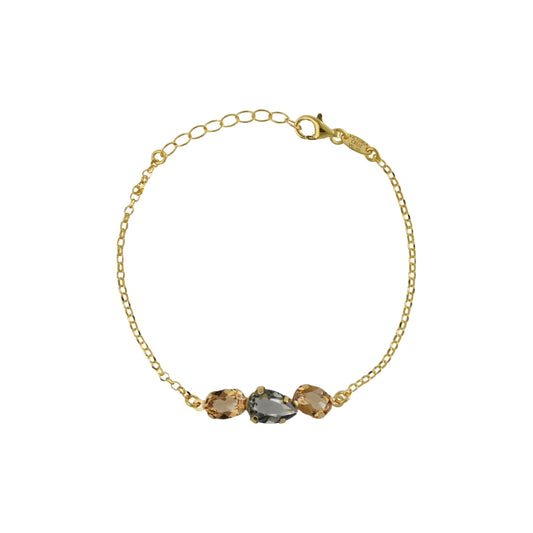 Champagne crystal bracelet in Clarity Gold Plated Silver 