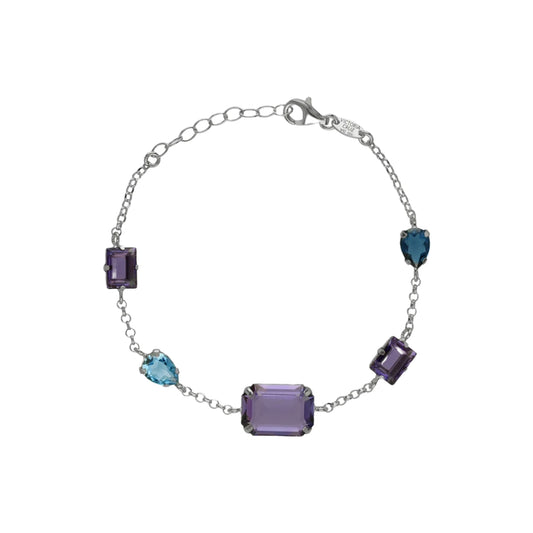 Purple Crystal Bracelet in Balance Silver 