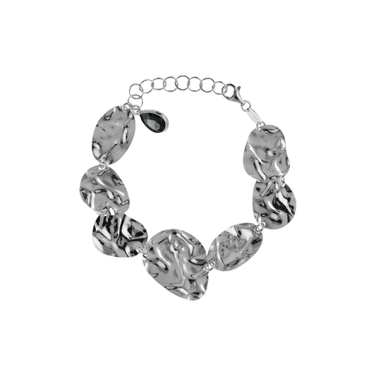 Black crystal bracelet in rhodium plated silver by Fullness