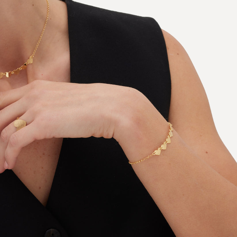 Pulsera corazón El Gesto en Plata