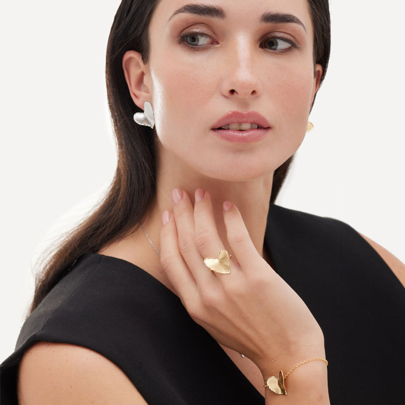 Pulsera corazón irregular El Gesto en Plata