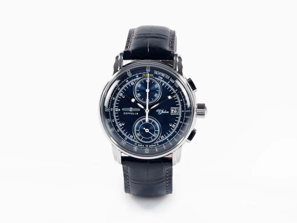 Reloj de Cuarzo Zeppelin 100 Years Zeppelin Ed. 1, Azul, 42 mm, Día, 8670-3