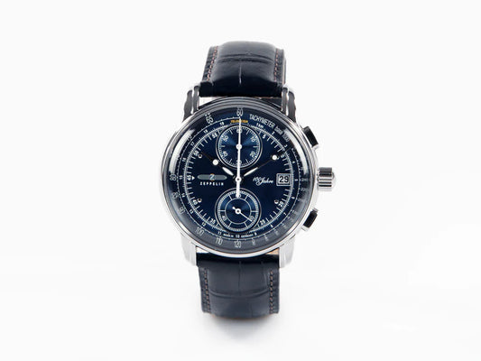 Reloj de Cuarzo Zeppelin 100 Years Zeppelin Ed. 1, Azul, 42 mm, Día, 8670-3