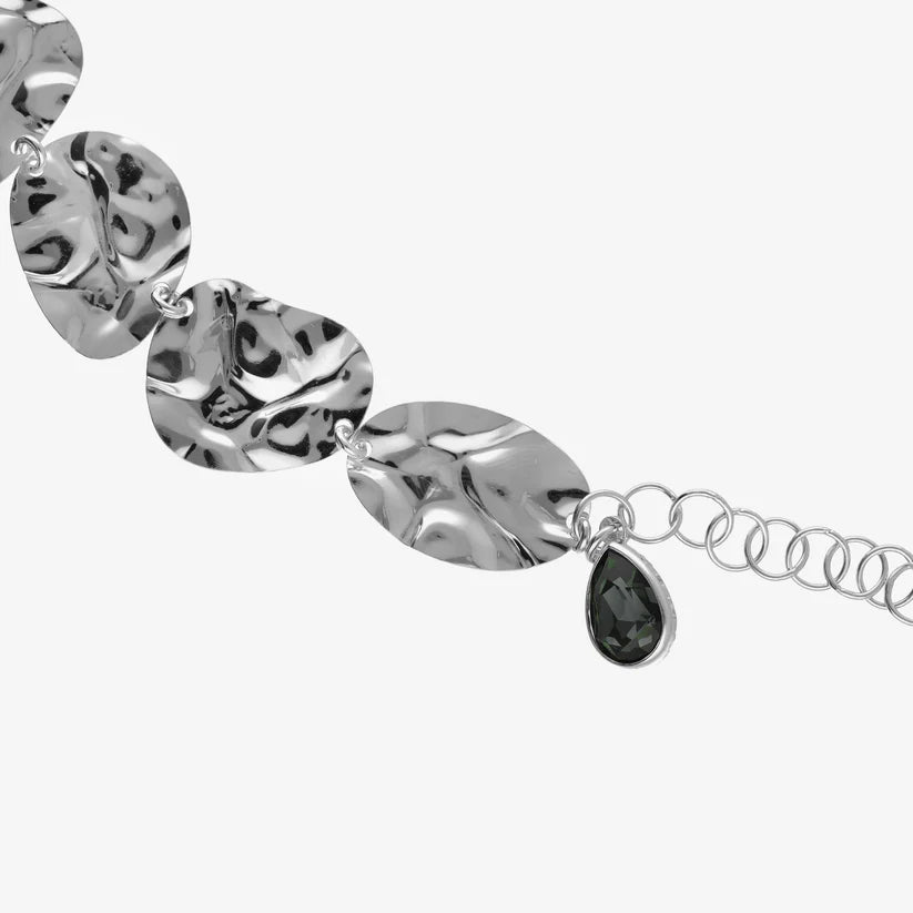 Black crystal bracelet in rhodium plated silver by Fullness