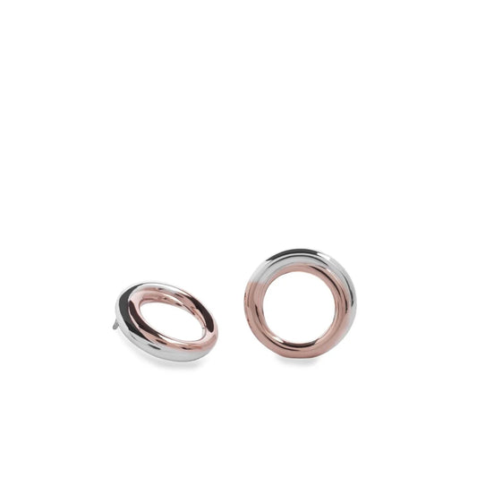 Two-tone earrings with central knot design