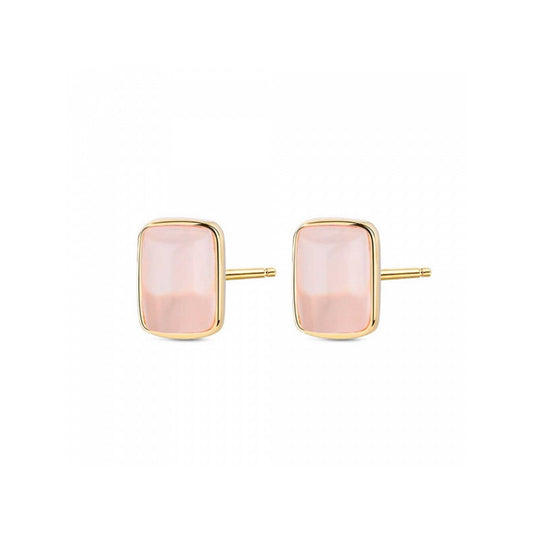 Natural stone plated silver earrings